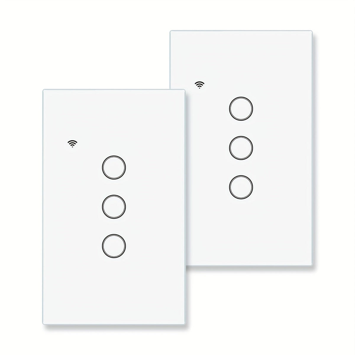 No Neutral Wire Smart Touch Wall Switch MOES WiFi 1/2/3 Gang Single Fire, Works with Alexa & Google Home, App Remote Control, 2.4GHz 110V White – 2 Pack 3 Pack Smart Light Switch