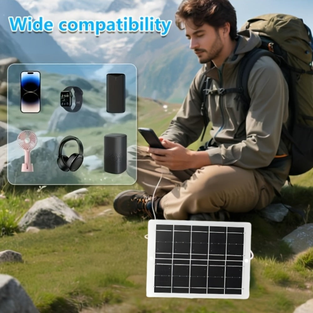 Outdoor Solar Phone Charger 5V USB 2.5A – Portable Solar Charging Panel for Camping Hiking Backpacking | Charges Phones Power Banks Flashlights Fans | Lightweight Compact Emergency Home Backup Solar Power