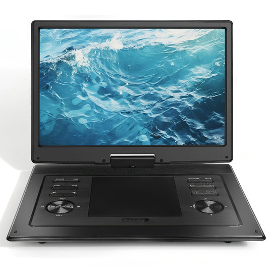 Large Screen Portable DVD Player 15.6 Inch 1280x800 HD, 270° Swivel Display, Region Free, Remote Control, Dual Speakers, USB SD Card Support, 4-6 Hour Rechargeable Battery for Car Home Travel