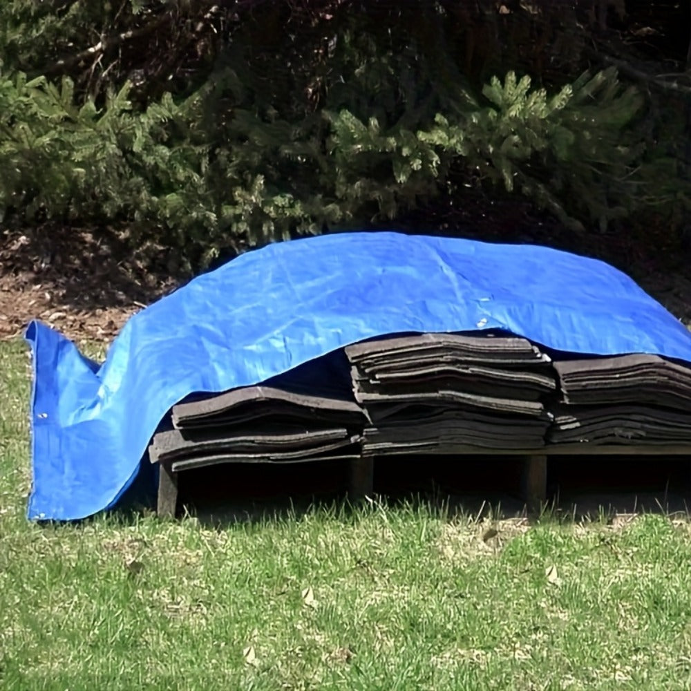 Heavy Duty Tarp Waterproof UV Resistant Tarpaulin – Thickened PE Double-Sided Blue Orange Rainproof Sun Shade Cover with Grommets & Rope for Outdoor Camping Garden Vehicle Boat Protection