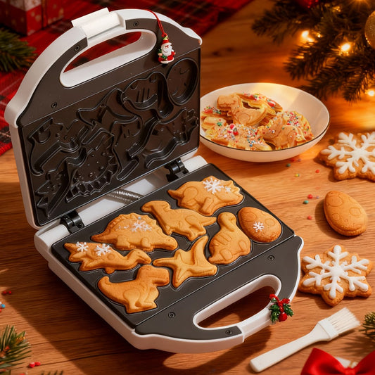 Electric Nonstick Waffle Maker with Dinosaur, Car or Monster Designs
