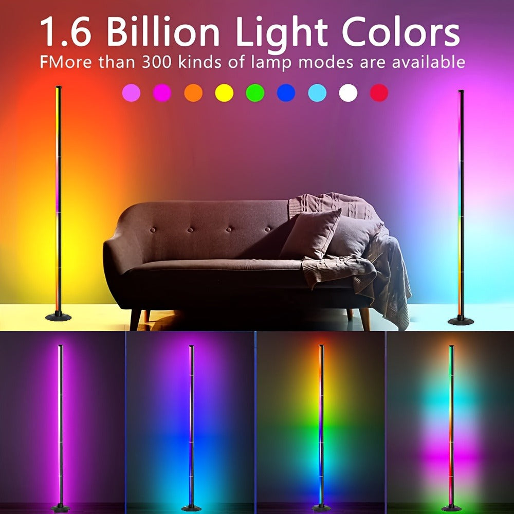 Smart LED Floor Lamp Modern Minimalist – Mood Lighting App & Remote Dual Control Backlight Ambient Light for Bedroom Office Gaming Study Room Holiday Gift 1 or 2 Pack