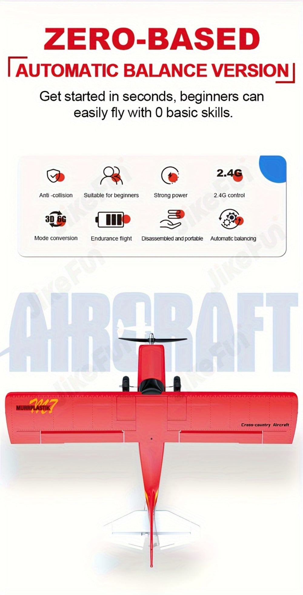 QIDI560 M7 Brushless RC Airplane, 6-Channel Fixed-Wing, 6-Axis Gyro