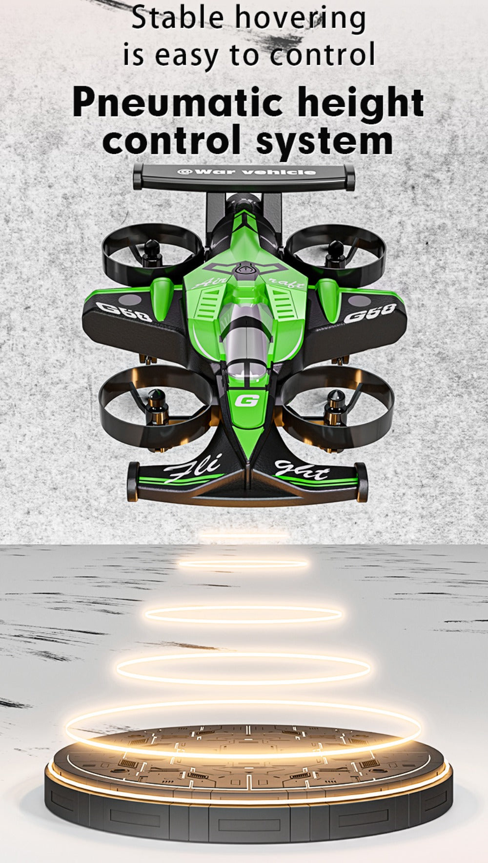2-in-1 Mini RC Car and Drone Combo Dual Mode Switch One-Touch Takeoff Stable Hover Racing Mode Headless Mode 360° Aerial Flips Dual Batteries | RC Toy Gift for Kids Boys Girls | Birthday Christmas