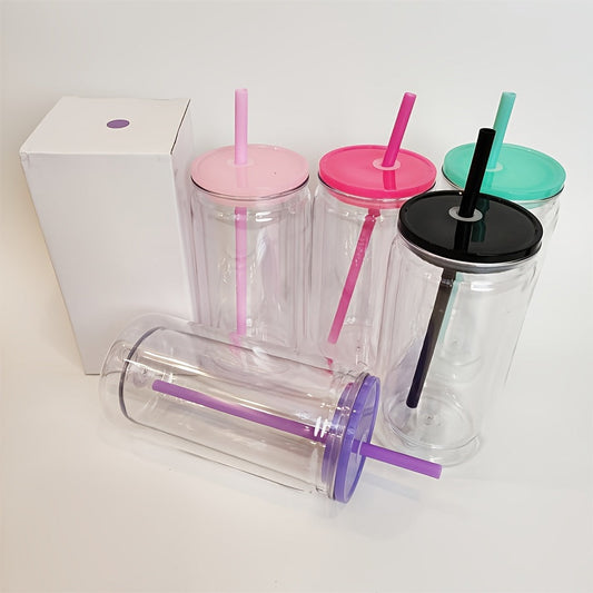 Snow Globe Tumblers, 16 oz Double-Wall Plastic, Pre-Drilled, 25 or 50 Pack