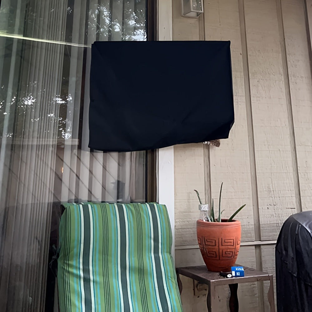 600D Weatherproof Outdoor TV Cover with Roll-Up Flap & 3-Side Zipper – Non-Scratch Liner, Remote Pocket, Wall Mount Compatible, 30–50 Inch