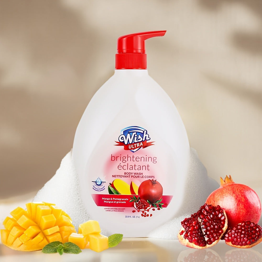 Moisturizing Body Wash 2-Pack 33.8 fl oz Each — Deep Cleansing Shower Gel for Women & Men, Long-Lasting Scent, Hydrating Formula, All Skin Types, Cucumber, Milky, Mango & Peach Fragrances