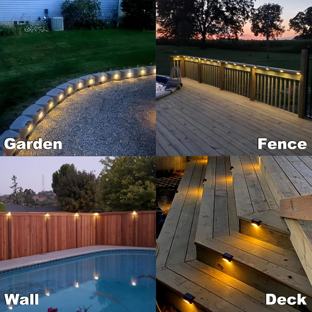 Solar Deck Lights Outdoor 20/30 Pack IP44 Waterproof Warm White LED Step Lights for Stairs Fence Patio Garden Pathway Courtyard Landscape Decoration - Black White Brown Available