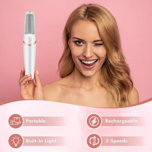 Electric Foot File with Two Grinding Heads, Two Speeds and Built-In Light