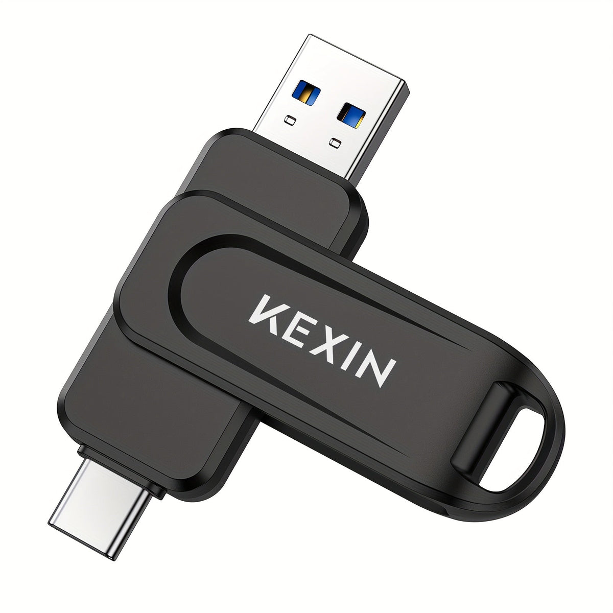 2-in-1 USB-C & USB-A Flash Drive 32GB 64GB 128GB, KEXIN Rotating Thumb Drive Type-C Memory Stick Compatible with iPhone 15 16, Android Smartphone, Tablet, Smart TV, Car Audio, Laptop & PC – 5 Colors