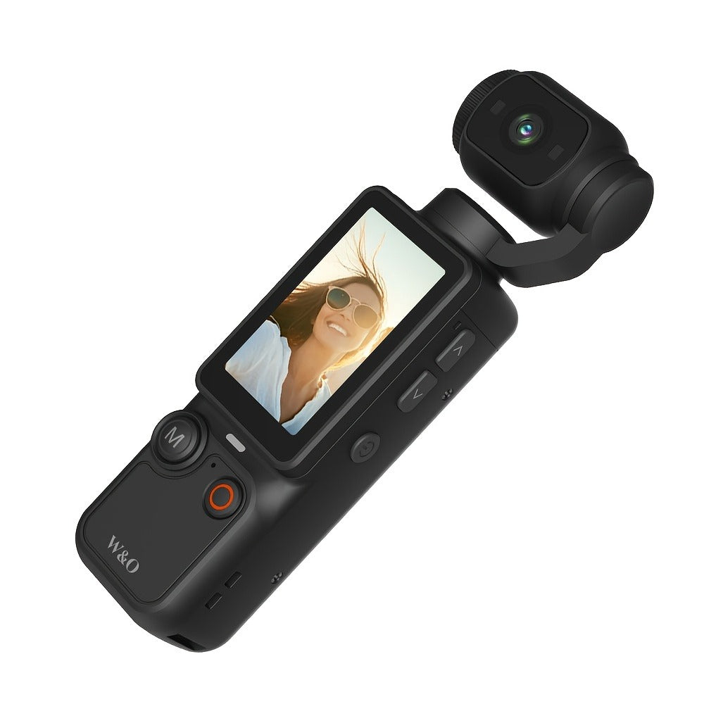 Ultra-Lightweight 4-in-1 Action Camera 1080P | 360° Rotating Lens, Image Stabilization & One-Click Recording – Compact Outdoor Cam for Cycling, Vlogging & Drone-Like Aerial Shooting Effects