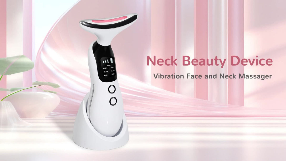 7-in-1 Neck Beauty Device with Base – Multi-Functional Skincare Tool, USB Rechargeable, Anti-Aging Neck Firming & Lifting, Mother's Day Gift for Women