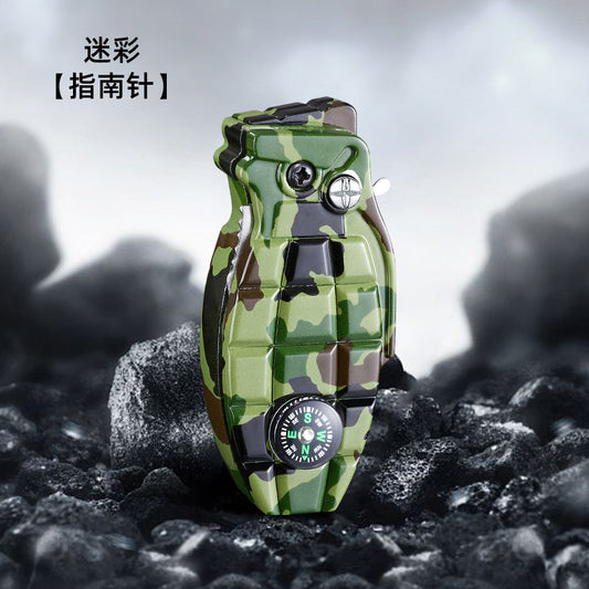 Refillable Butane Torch Lighter with Compass and Camouflage Metal Body