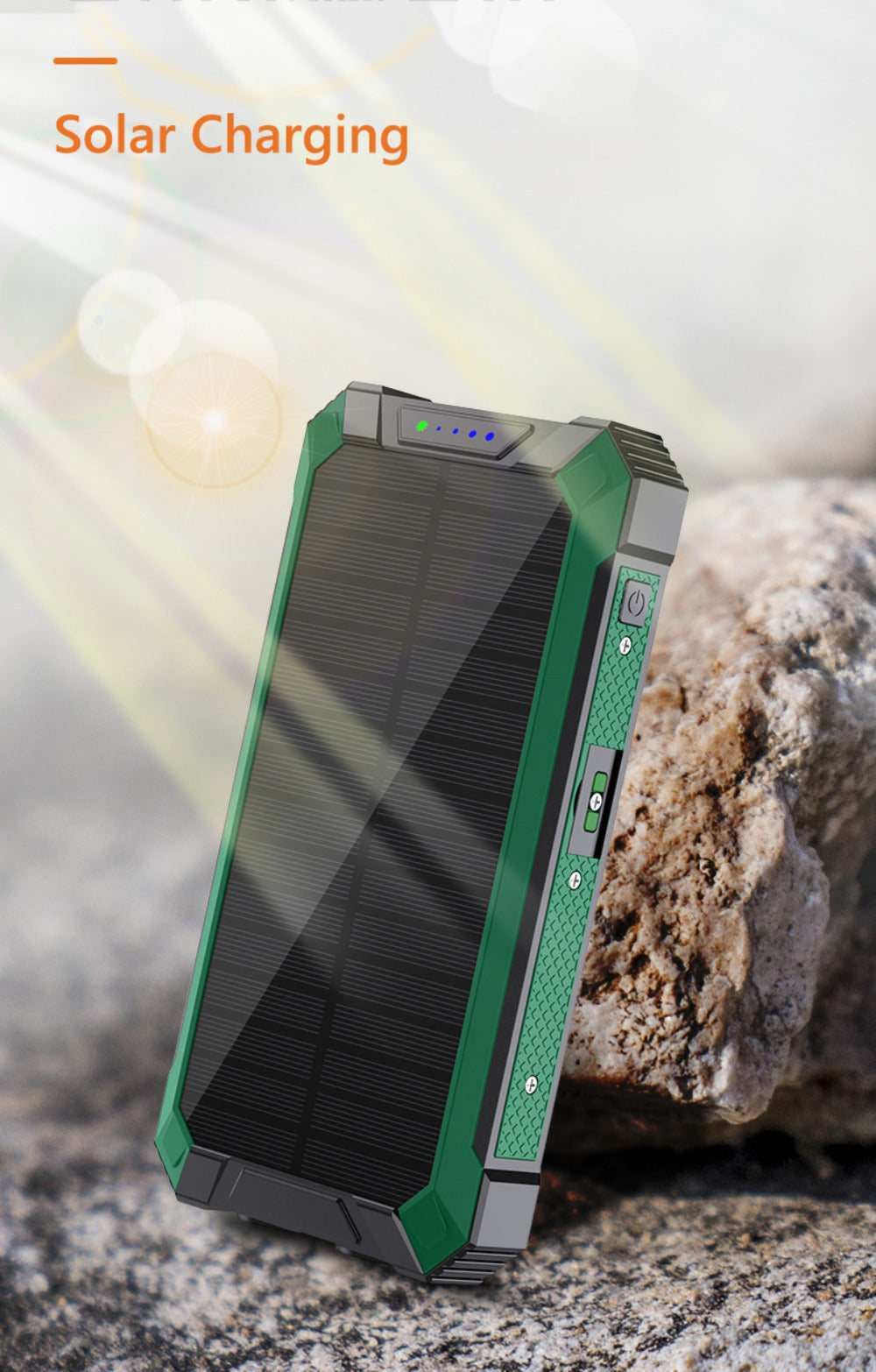 42800mAh Solar Power Bank Wireless Charging with 4 Built-In Cables – 6 Output Ports 15W Fast Charge Dual LED Flashlight Portable Battery Pack for iPhone Samsung Android Camping Travel Emergency