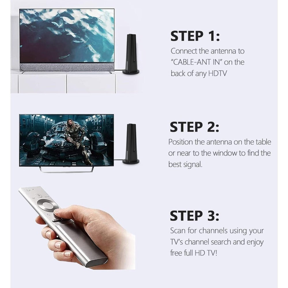 HD TV Antenna 130 Miles Range Indoor Outdoor - 2025 Amplified Digital HDTV Antenna with Signal Booster, Supports 4K 1080P, Compatible with All TVs Including Smart TVs and Older Models, 18FT Coax Cable