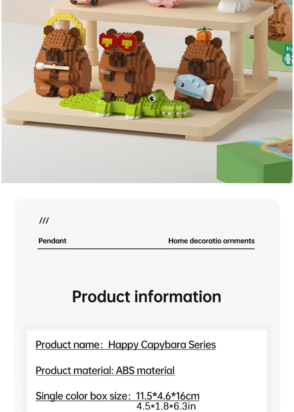 Capybara Micro Brick Scene Building Set with 4 Design Options