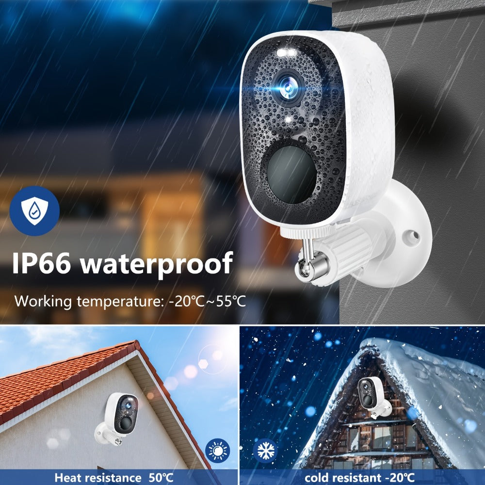 Solar Outdoor Security Camera 2K 3MP Wireless, Dual Band 2.4GHz/5GHz WiFi, AI Motion Detection, Spotlight, Color Night Vision, Two-Way Audio, Cloud & SD Storage – No Monthly Fee Battery Powered CCTV