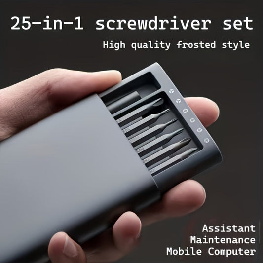 Precision Screwdriver Set, 25-Piece Flathead & Phillips Kit with Case, Black