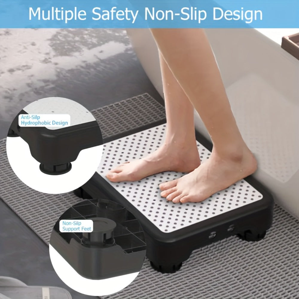 Step Stool Anti-Slip Heavy Duty – Portable Mobile Stepping Stool with Textured Non-Slip Surface & Sturdy Base | Indoor Outdoor Use for Elderly, Bathroom, Toilet, Stairs & Standing Assistance
