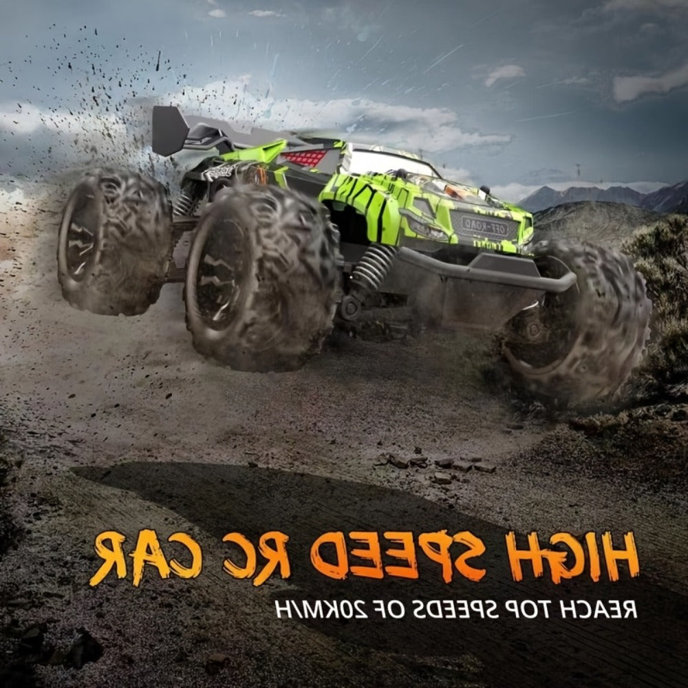 4WD RC Monster Truck with LED Lights, All-Terrain Remote Control Off-Road Car for Kids