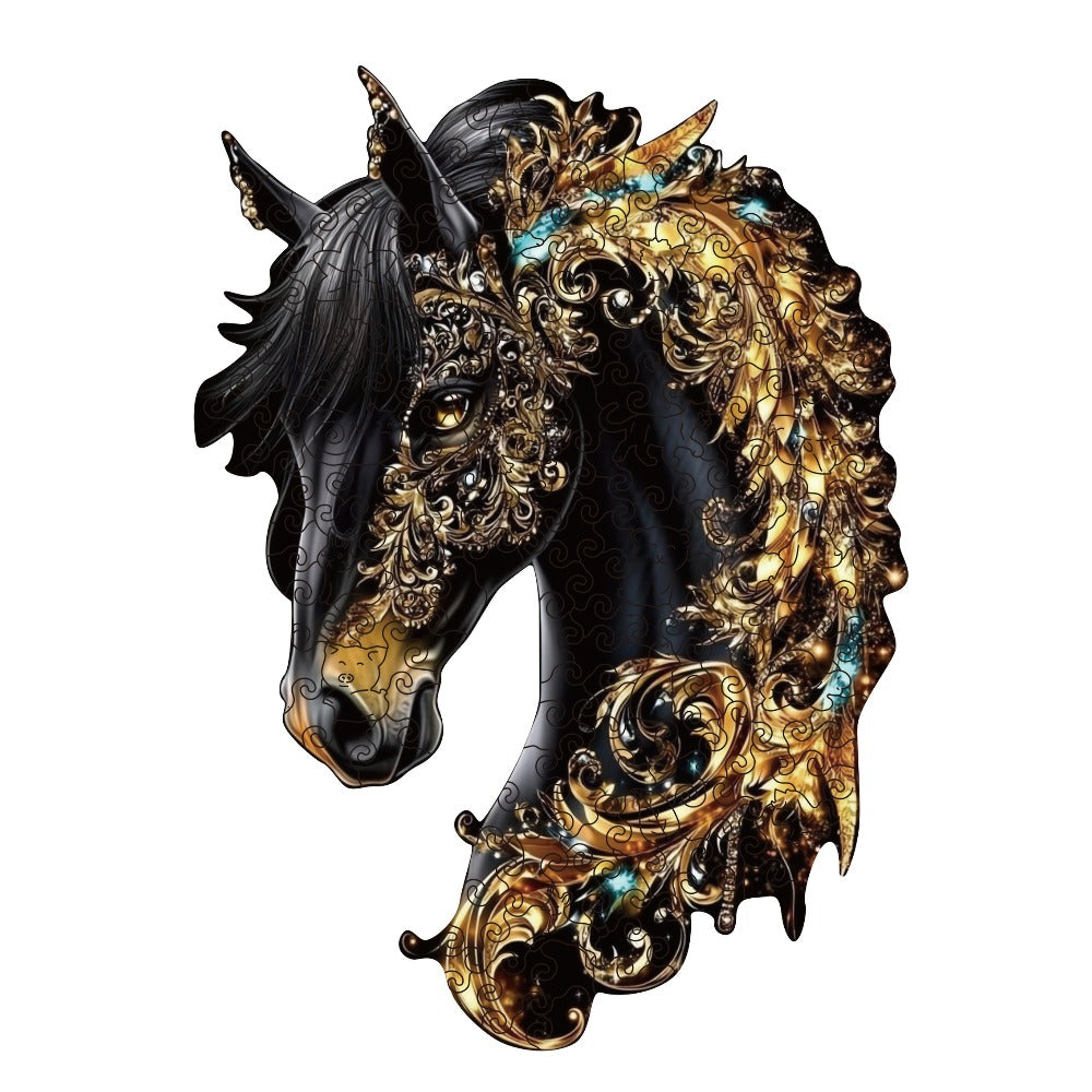 Horse-Shaped Jigsaw Puzzle in Mixed Colors, Three Size Options
