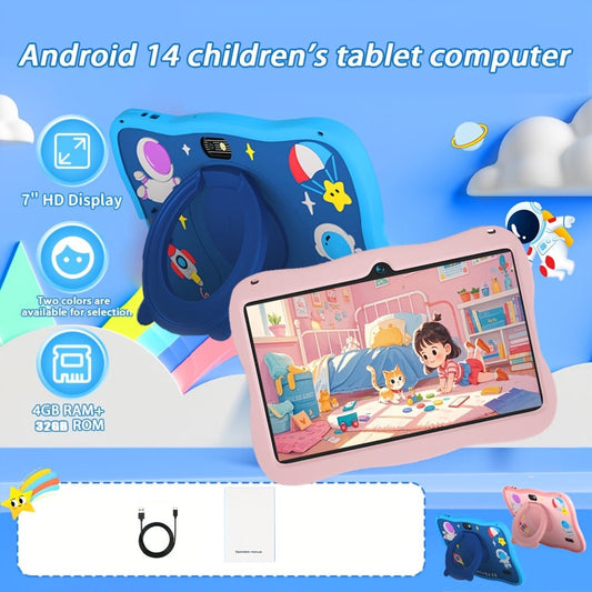 7-Inch Kids Tablet with Android 14, 4GB RAM, 32GB Storage and Protective Case