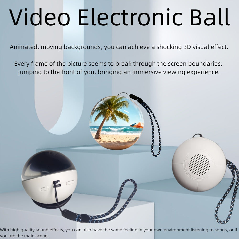 Crystal Ball Video Player Gift 2.7 Inch LED Light-Up Digital Sphere - Upload Your Own Videos & Photos, Personalized Keepsake for Anniversary Birthday Wedding Valentine Christmas, 3 Colors