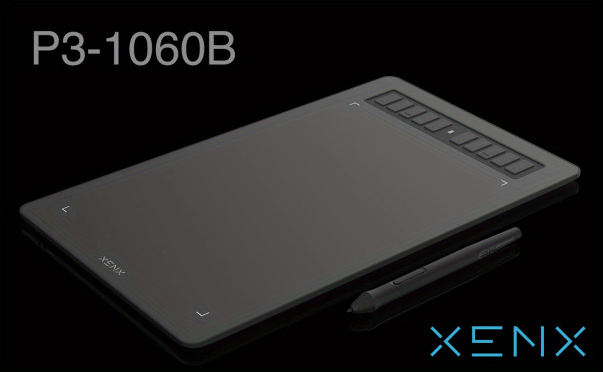 XENX Graphics Drawing Tablet 10 x 6.22 Inch, 8192 Pressure Sensitivity Battery-Free Passive Stylus, 10 Customizable Hotkeys, Compatible with Mac Windows Android, Wacom Alternative for Digital Art Illustration Design Online Teaching