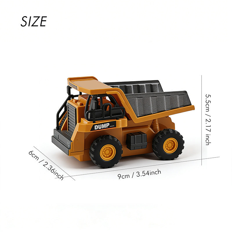 RC Construction Vehicle Toy Set 2.4GHz Remote Control Excavator Bulldozer Dump Truck Loader with Alloy Head LED Lights & Sounds – Engineering Toy for Boys Girls Kids Ages 6+ Birthday Christmas Gift