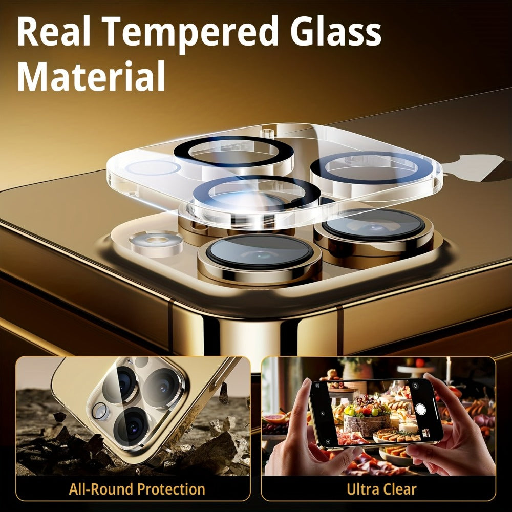 9H Tempered Glass Screen Protector for iPhone 8-Pack with Alignment Tool – 4 Screen + 4 Camera Lens, HD Clear, Bubble-Free, Case Compatible, iPhone 16 Pro Max / 15 / 14 / 13 / 12 / 11 Series