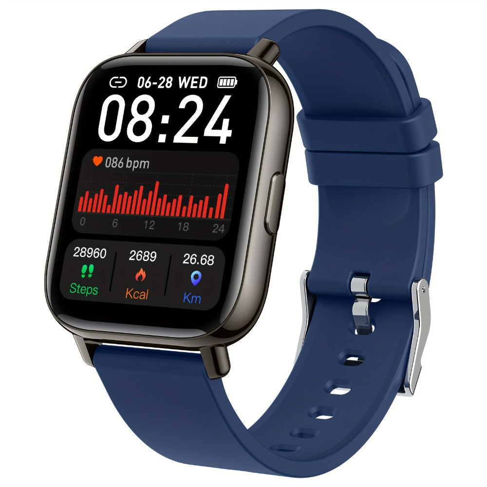 1.69 Inch Big Screen Smartwatch 100 Sport Modes Sleep Monitor Heart Rate Pedometer Fitness Tracker Compatible with Android iOS Unisex Men Women 7 Colors Off White Grey Black Pink Dark Blue Azure Purple
