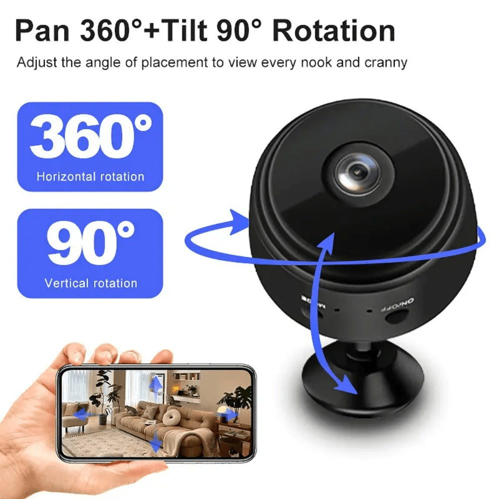1080P Mini WiFi Security Camera 4 Pack with Night Vision & Motion Detection – 150° Rotation, Wide Angle, Indoor Compact Wireless Camera, Baby Pet Monitor, Cloud & SD Storage