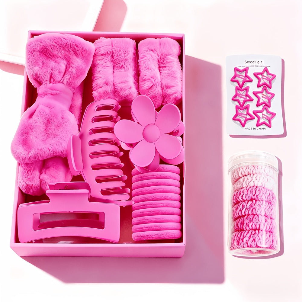 Hair Accessories Set with Headbands, Hair Clips, Hoops and Hair Rings, Bow and Elastic Styles, 14 Color Options