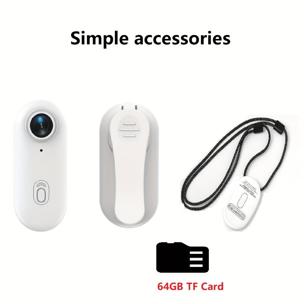 Thumb Action Camera 4K 1080P Mini Sports Camera, Auto Exposure, 800mAh Rechargeable Battery, TF Card Compatible, Compact Wearable Cam for Cycling Hiking Vlogging Outdoor Sports