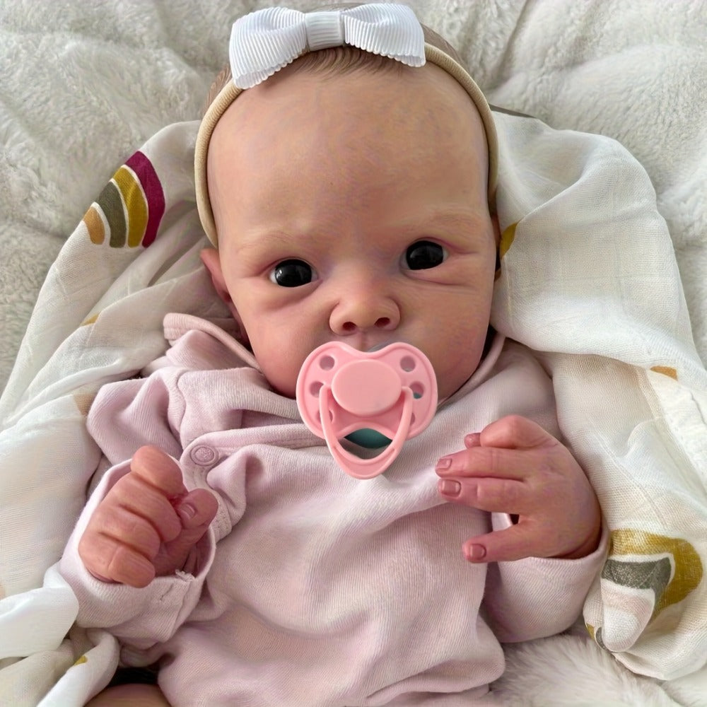 18-Inch Full Vinyl Reborn Baby Doll with Painted Skin and Open Eyes