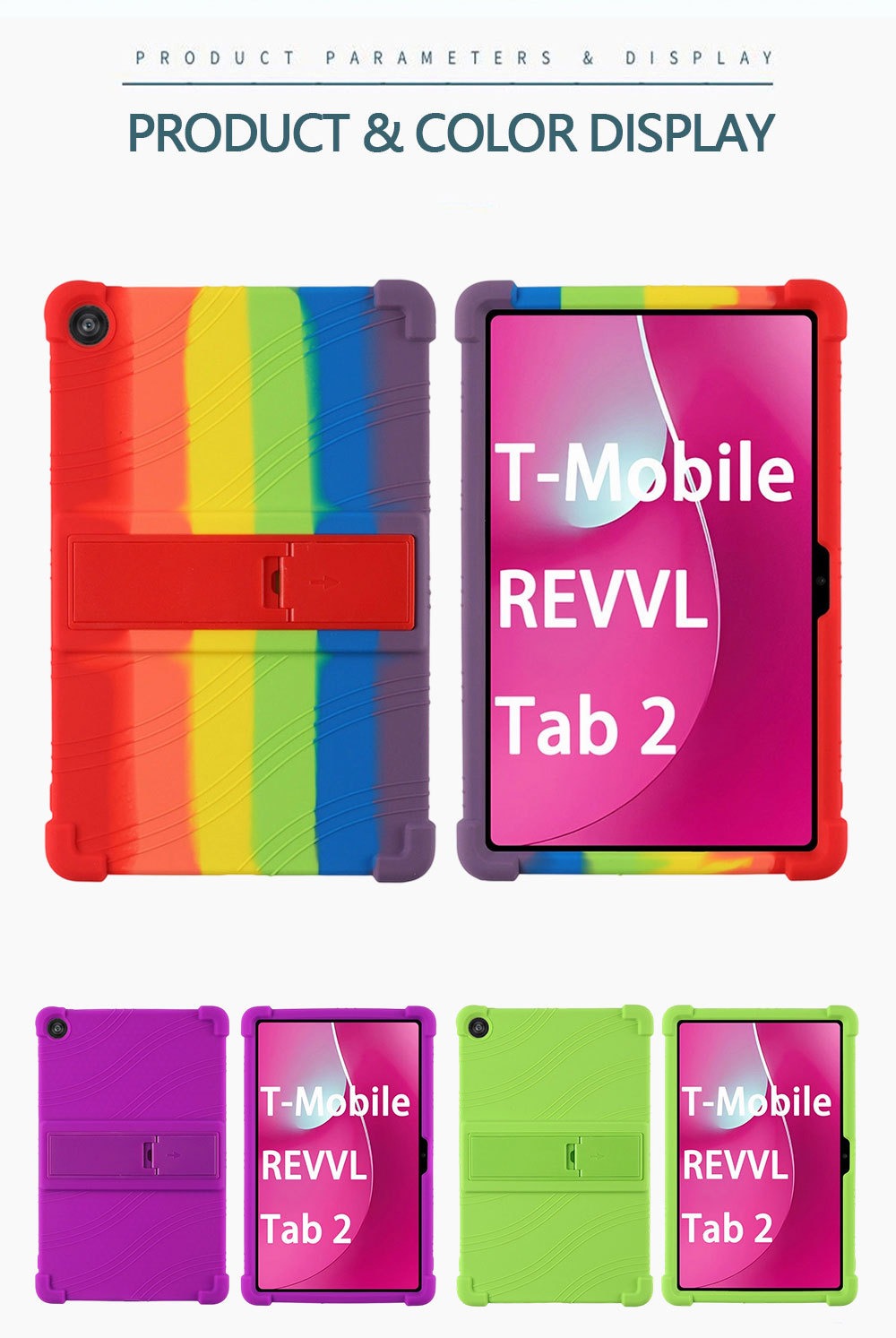 T-Mobile Revvl Tab 2 Case 10.1 Inch Shockproof Soft Silicone Protective Cover Slim Flexible TPU Shell Full Body Protection Anti-Scratch for Revvl Tab 2 Black Blue Rose Red