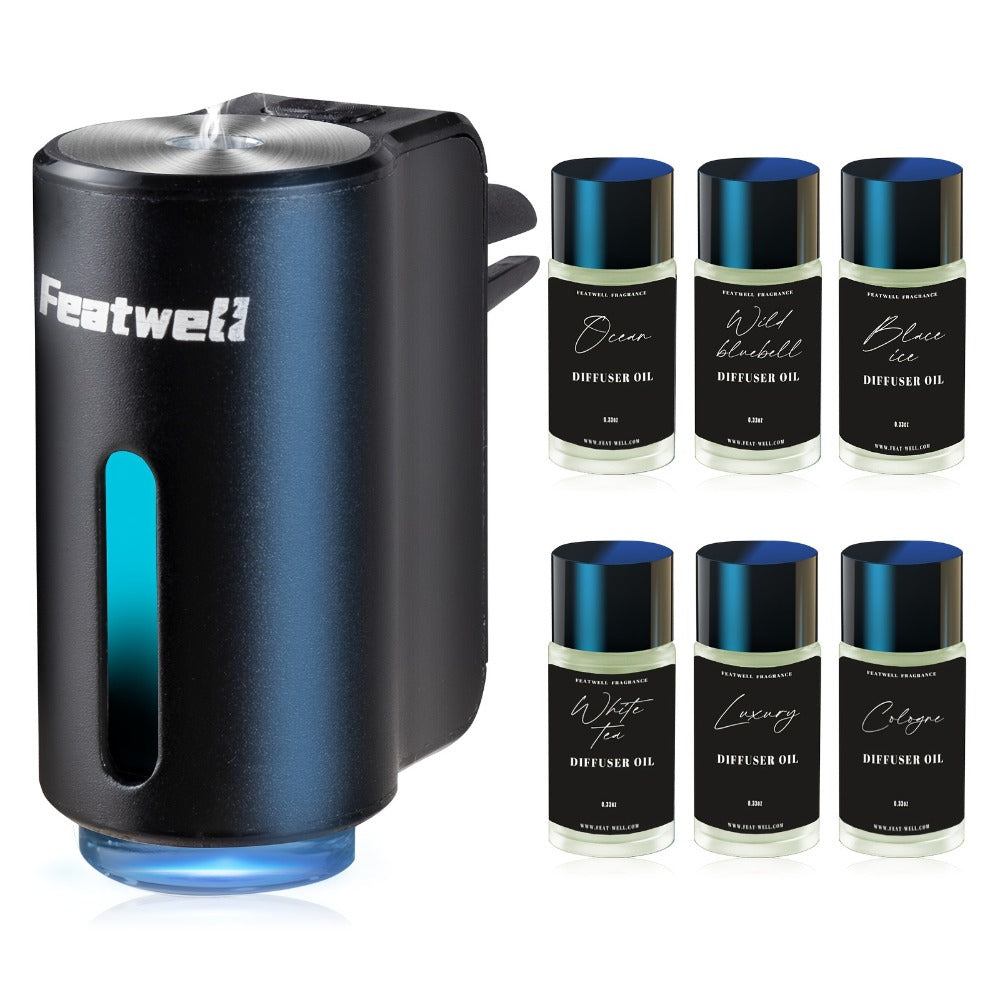 Car Essential Oil Diffuser & Humidifier – 3-Level Adjustable Mist, Quiet Ultrasonic Aromatherapy, Cup Holder Fit, Portable for All Car Models | Daily Commute Road Trip Driver Gift | Red Grey