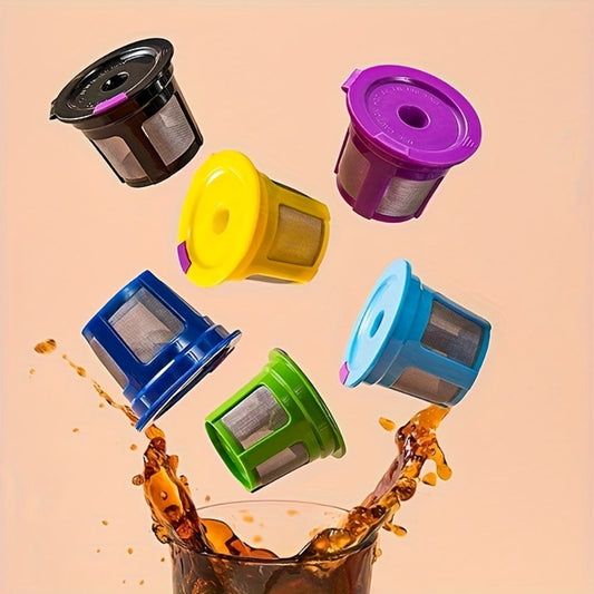 Reusable Coffee Pod Filters for Keurig 1.0 and 2.0, Refillable 6-Color Set
