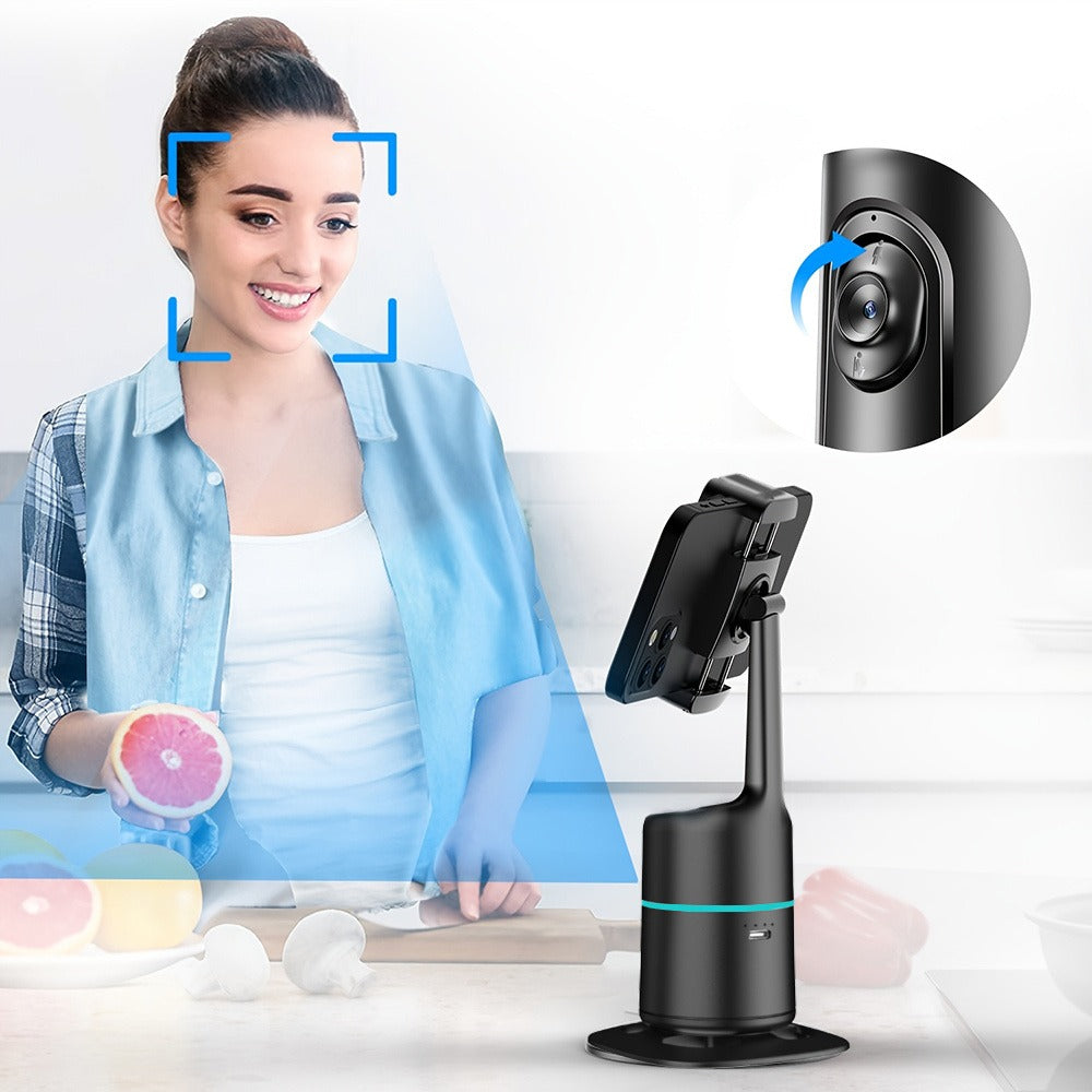 Auto Tracking Tripod with Detachable Remote & Rechargeable Battery – No App Needed, 360° Smart Phone Holder for TikTok, YouTube, Live Streaming, Fitness & Solo Content Creation