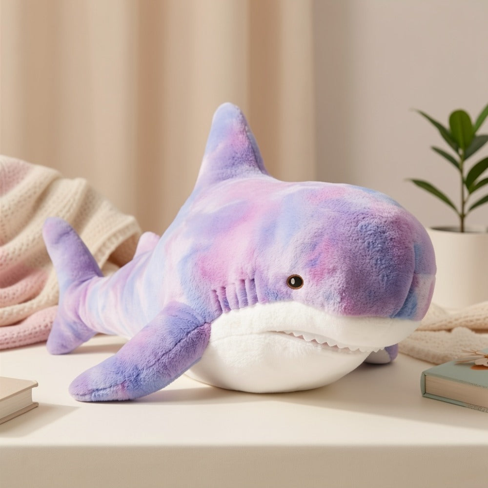 Shark Plush Throw Pillow in Mixed Colors for Ocean-Themed Decor