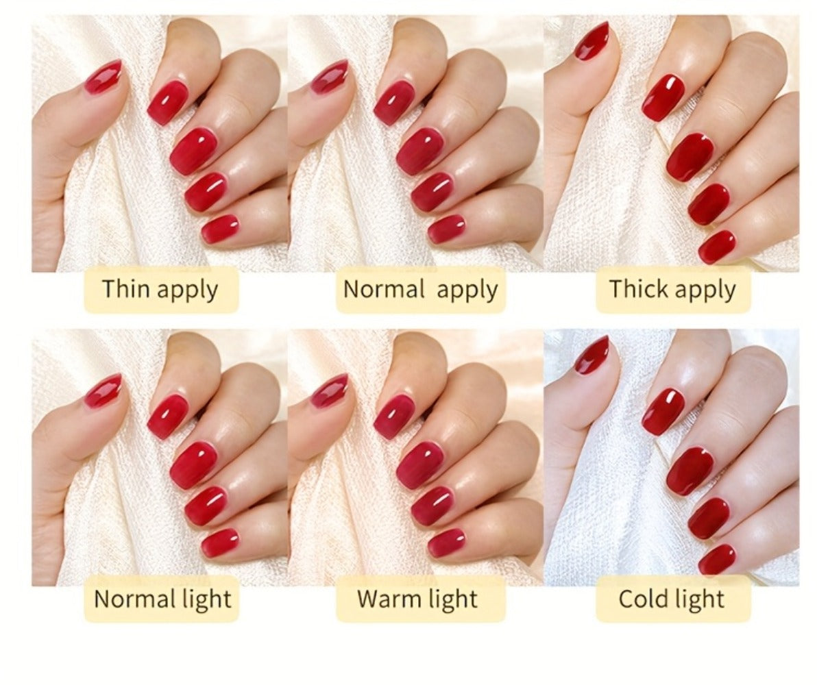Nude Jelly Gel Nail Polish 10ml Skin Tone Transparent Finish – Semi-Permanent Soak-Off UV LED 30-Day Wear, Jade Nail Art Minimalist Natural Look for Women, Shades JN05 JN68 JN75 JN76
