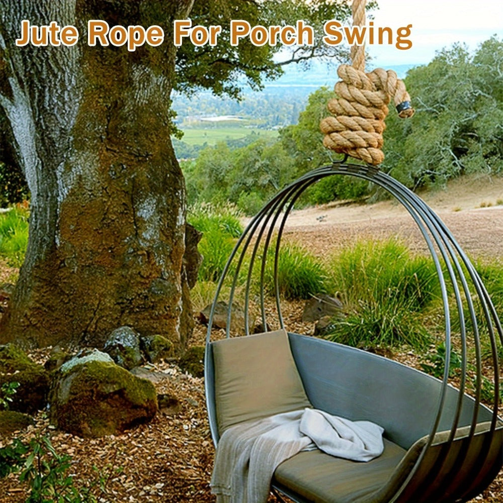Manila Rope Natural Jute Twisted Hemp Rope – 3/4" 1" 1-1/4" 1.5" Thick Heavy Duty Outdoor Rope for Swing Bed Hammock Railing Crafts Tug of War Landscaping Gardening Bundling Home Decor