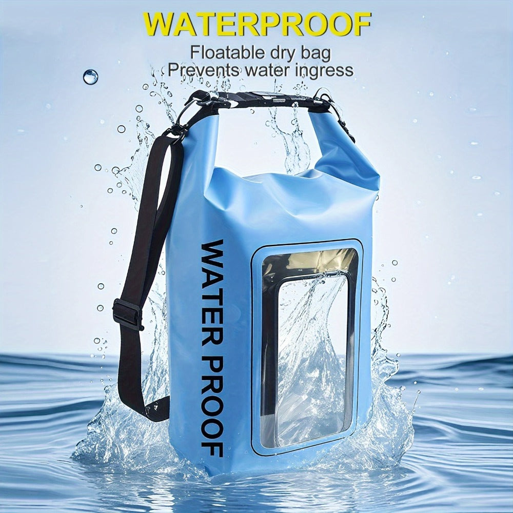 Waterproof Dry Bag Backpack with Touchscreen Phone Window & Roll Top Closure – Lightweight Dry Storage Bag for Men Women | 1.32 2.64 5.28 7.93 10.57 Gal | Travel Swimming Kayaking Camping Beach Boating