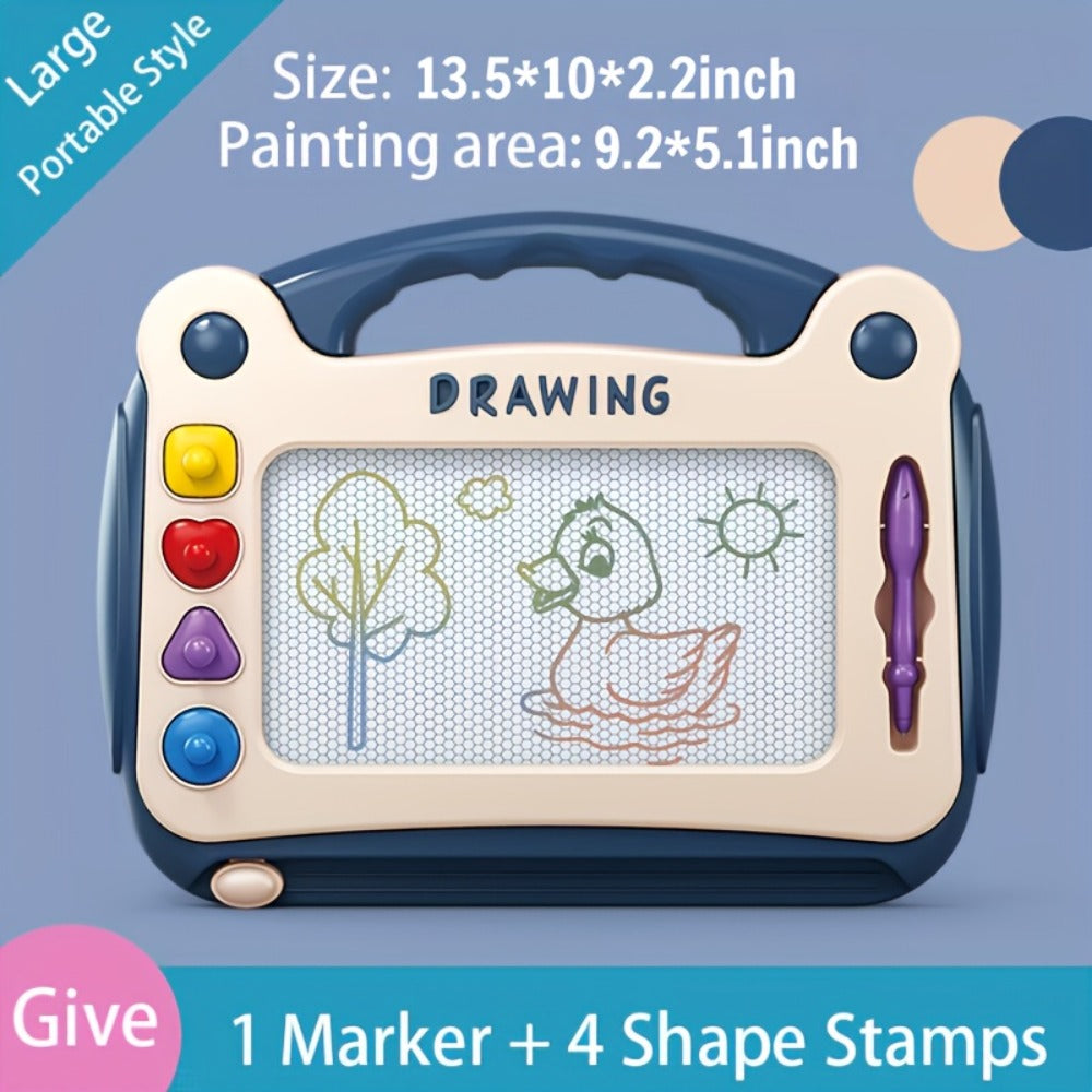 Magnetic Drawing Board for Kids Colorful Erasable Sketch Pad with Stylus and Stamps Portable Doodle Board for Toddlers Ages 3+ Indoor Outdoor Travel Gift for Boys Girls