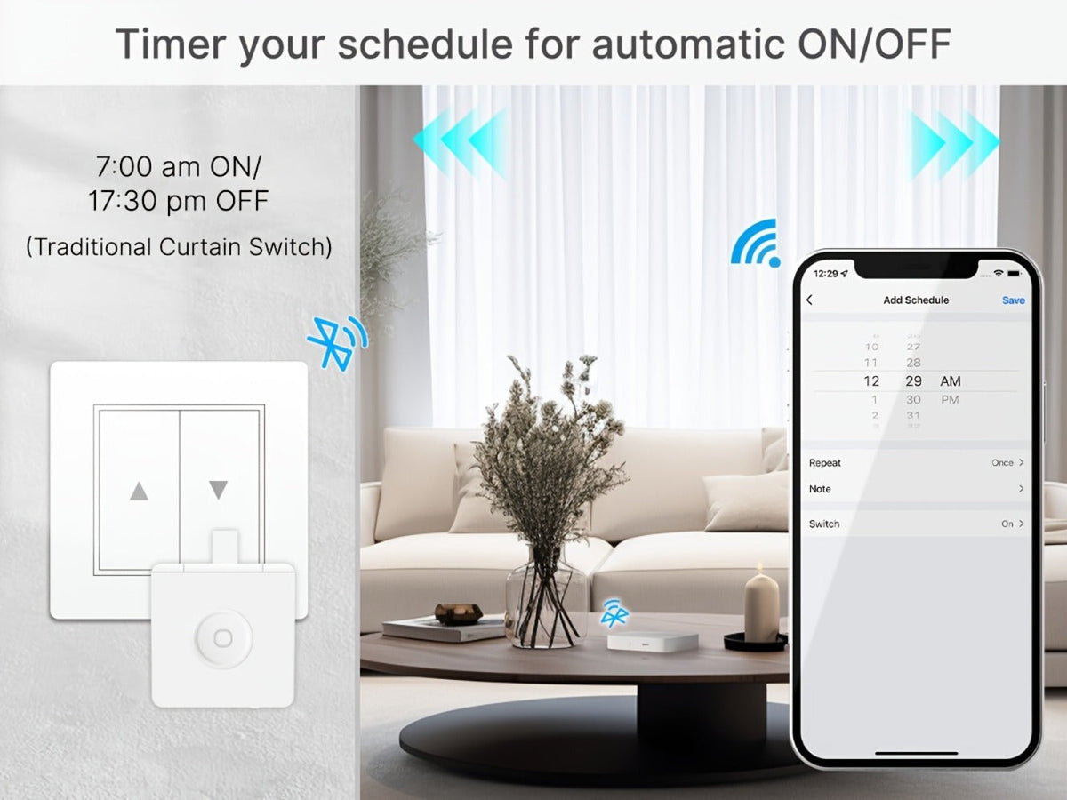 Smart Button Pusher Robot Fingerbot Plus – MOES Wireless Automatic Switch Controller, Works with Alexa, Google Home & Tuya App, No Wiring 5-Second Install, Retrofit Any Button or Switch (Black/White/Kit)