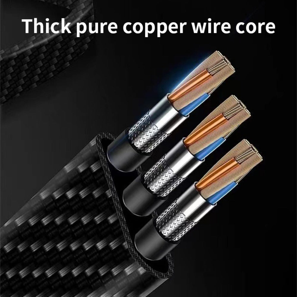 MFi Certified 3-in-1 Charging Cable 100W Fast Charge 4/8 Pack – 1.2m Nylon Braided USB Cable Type-C Micro USB Lightning for iPhone iPad Samsung Android, Multi Connector Multi Pack Phone Charger Cord