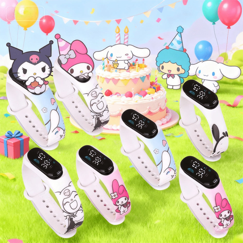 Kids Electronic Watch Set, 10 Pieces with Kuromi and My Melody Designs