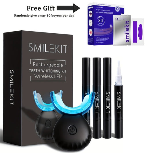 Blue Light Teeth Whitening Kit, 16-Point LED, 4 Gel Pens