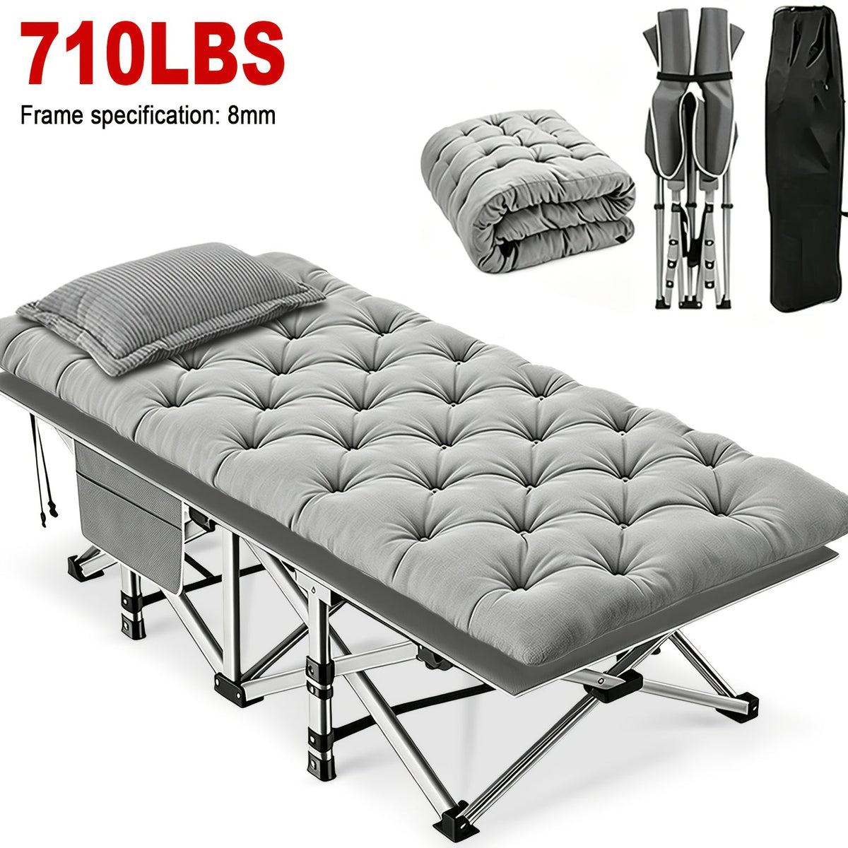 Folding Bed shown in the 710lb•Grey option