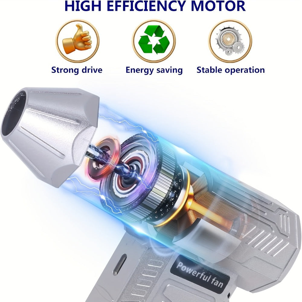 130000 RPM USB Turbo Fan Cleaner – Portable Handheld Electric Air Blower for Car Detailing, Dust Removal, Snow Clearing & BBQ Fire Starter, Cordless Rechargeable, Multi-Color